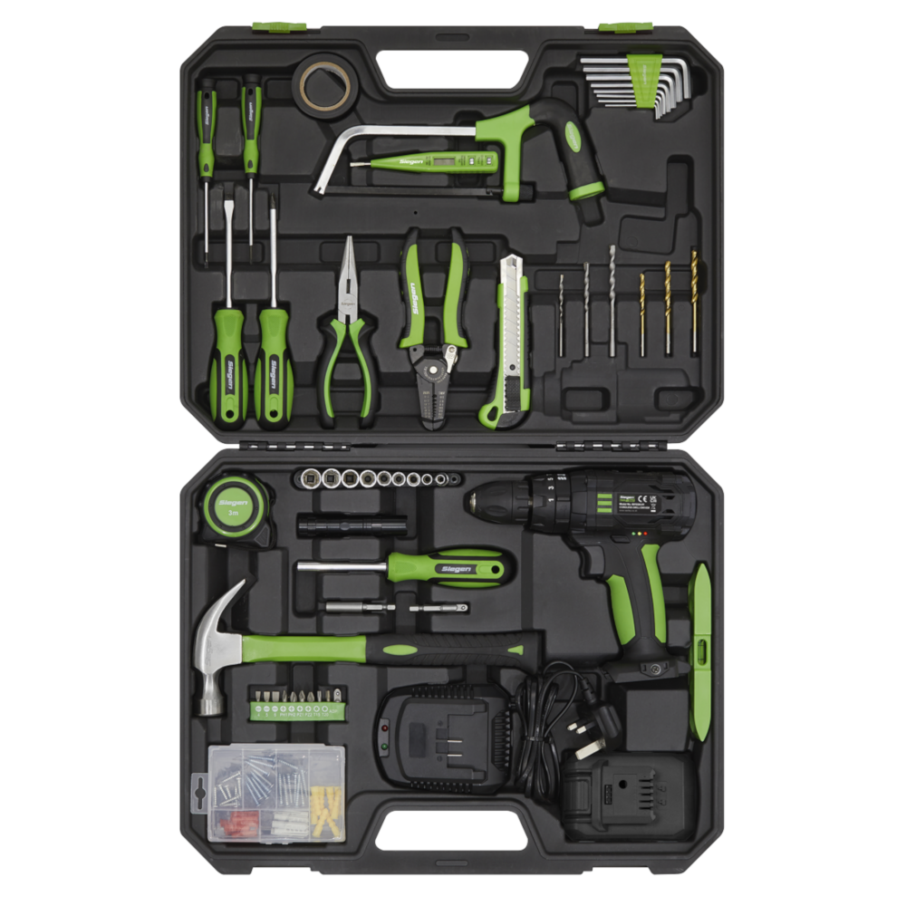 Sealey S01224 Siegen Cordless Combi Drill 18V with 101 Tool Kit
