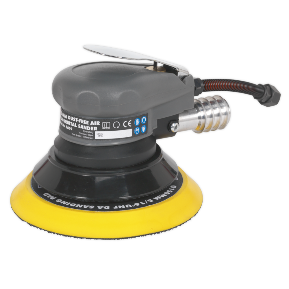 Sealey SA09 Air Palm Orbital Sander Dust Free 150mm 1/4"BSP