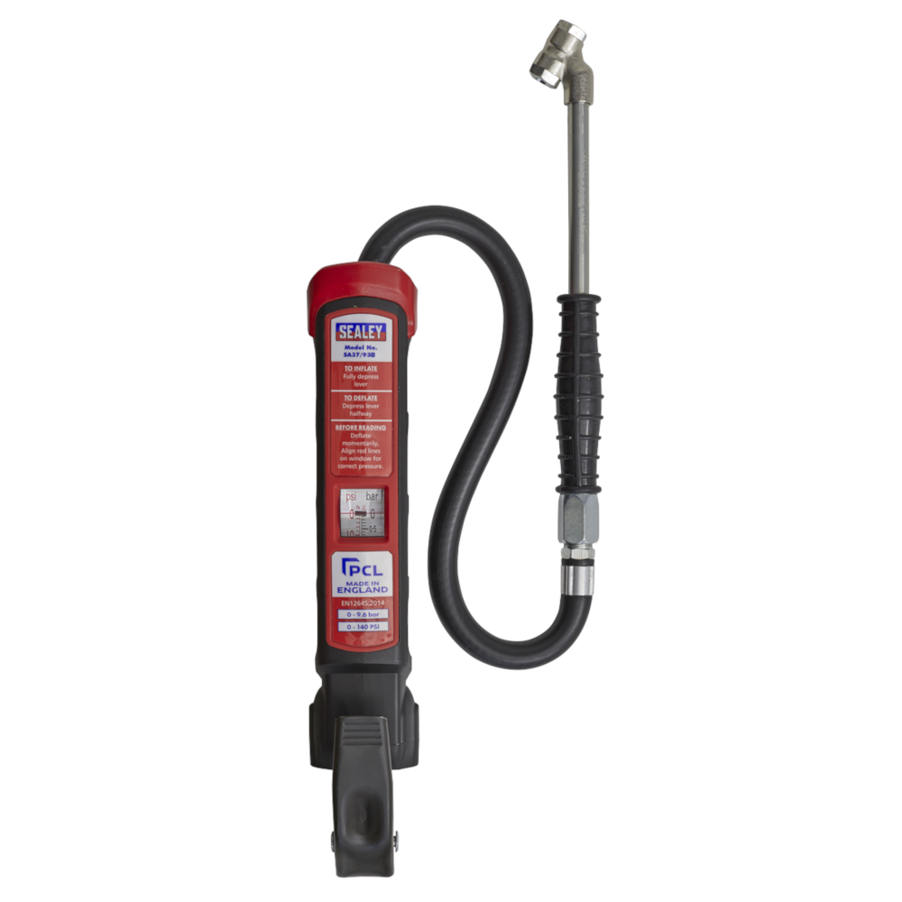 Sealey SA37/93B PCL Anodised Wheel Tyre Air Inflator with Push-On Connector