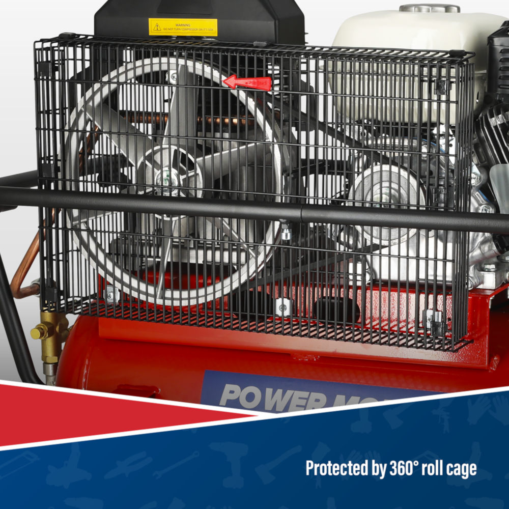 Sealey SA5055 Belt Drive Air Compressor with Petrol Engine, 50 Litre, 5.5hp