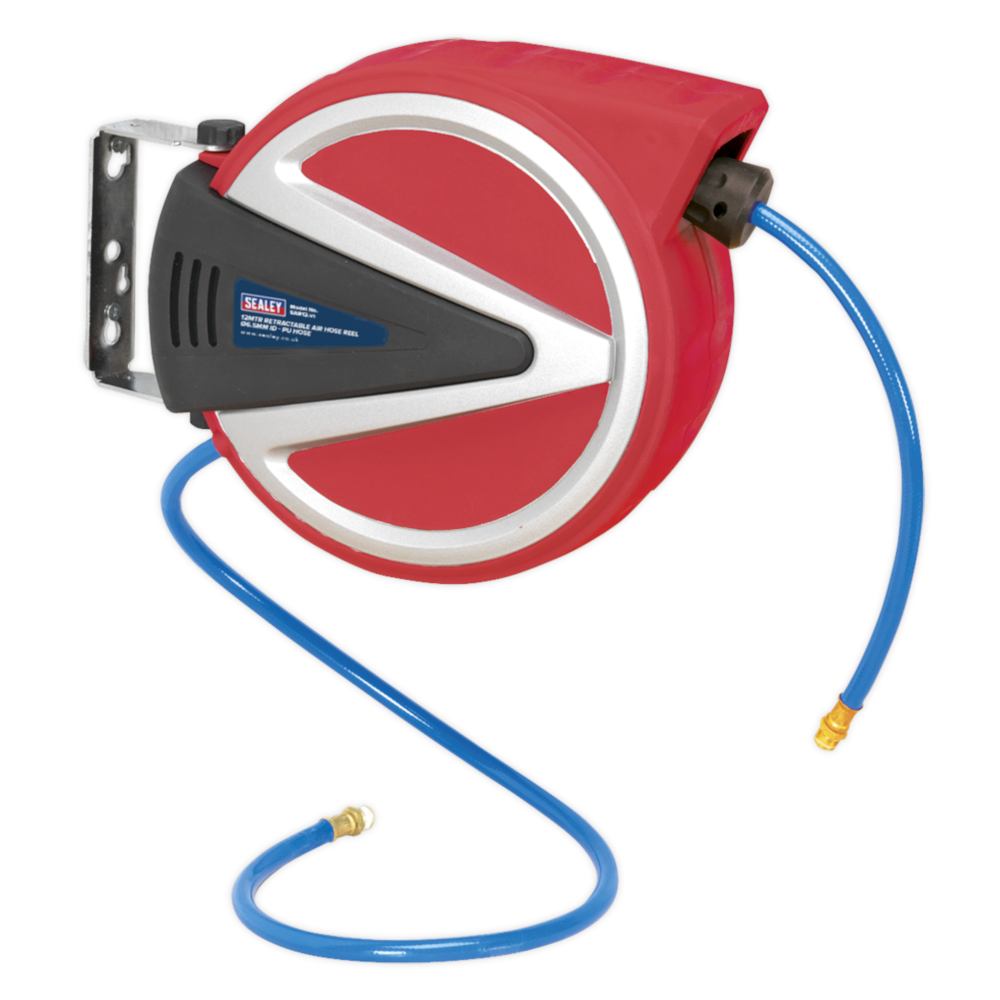 Sealey SA812 Retractable Air Tool PU Hose Reel 6.5mm 12 Metre 1/4" BSP
