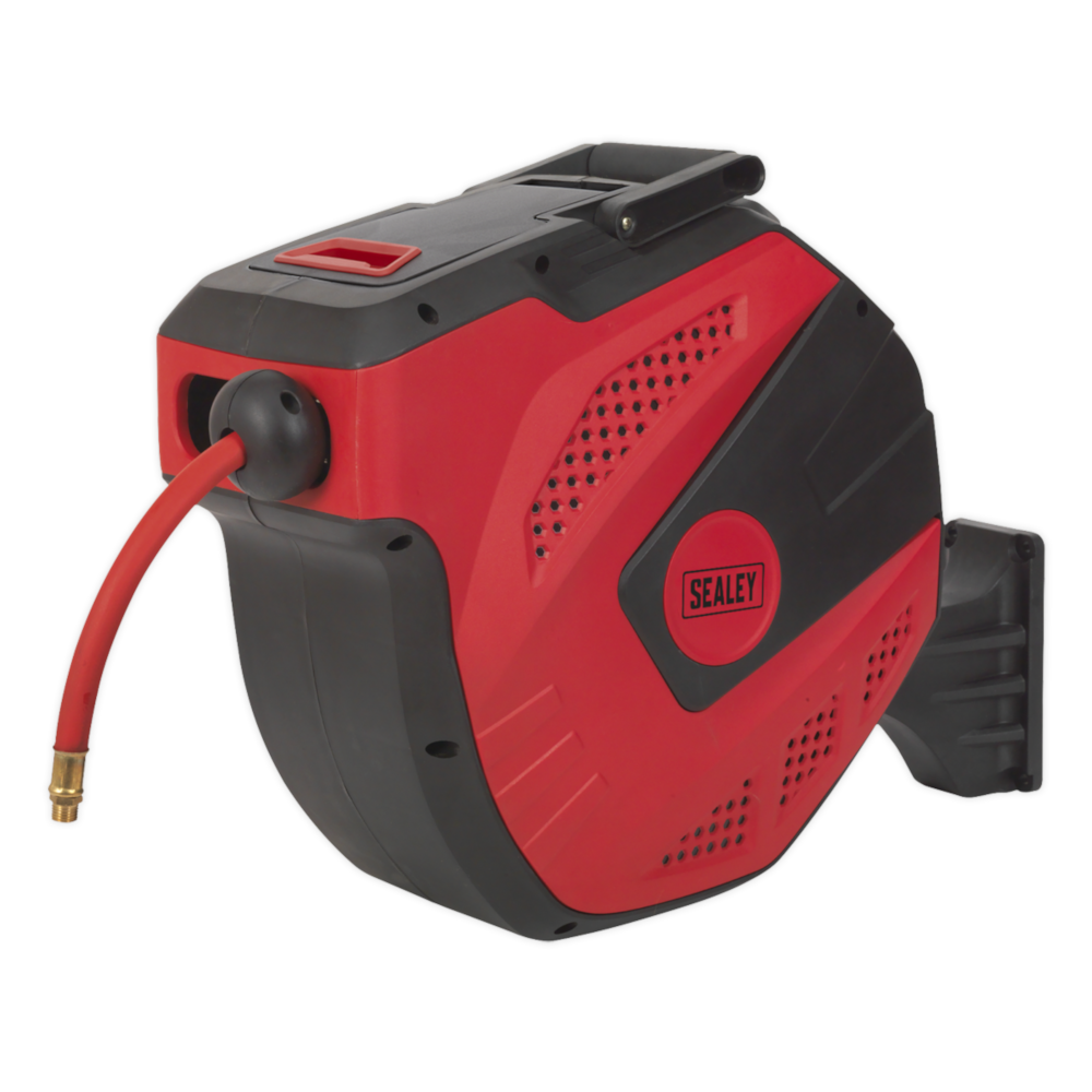 Sealey SA824 Auto Rewind Control Air Tool PU Hose Reel 10mm 30 Metre 1/4" BSP