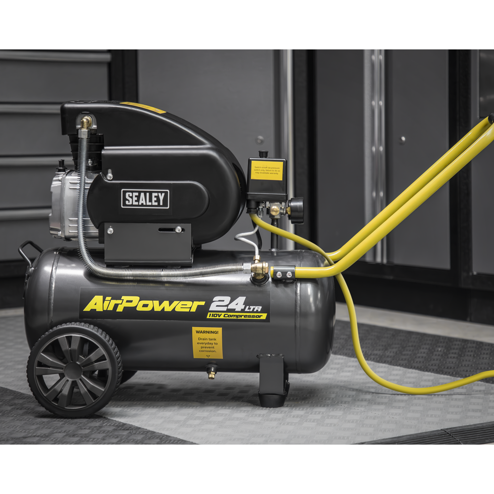 Sealey SAC2420E110V Direct Drive Air Compressor, 24 Litre, 2hp 1.49kW 110V