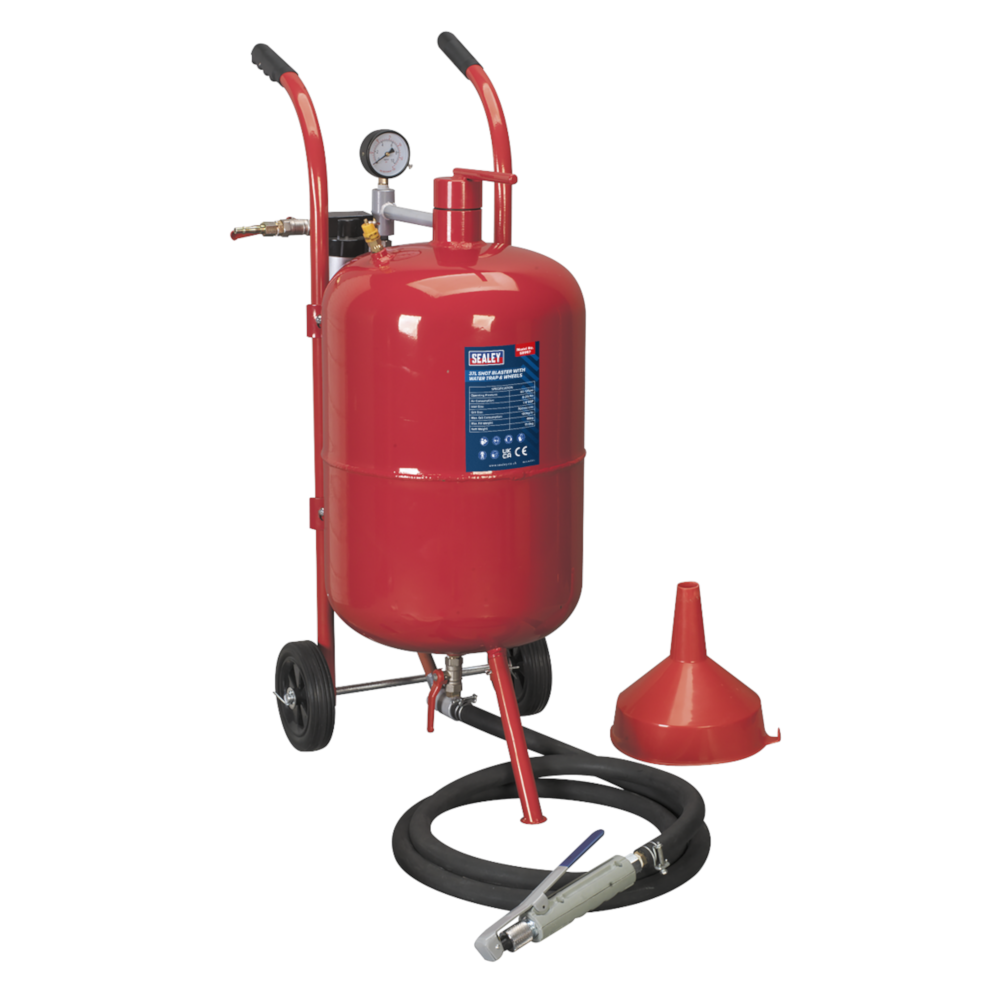 Sealey SB997 37 Litre Shot Grit Sand Blaster with Water Trap and Wheels