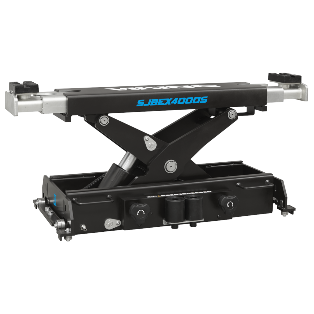 Sealey SJBEX4000S Viking Air Operated Jacking Beam MOT Inspection Pit Ramp with Arm Extenders and Roller Supports, 4 Tonne Capacity, Black