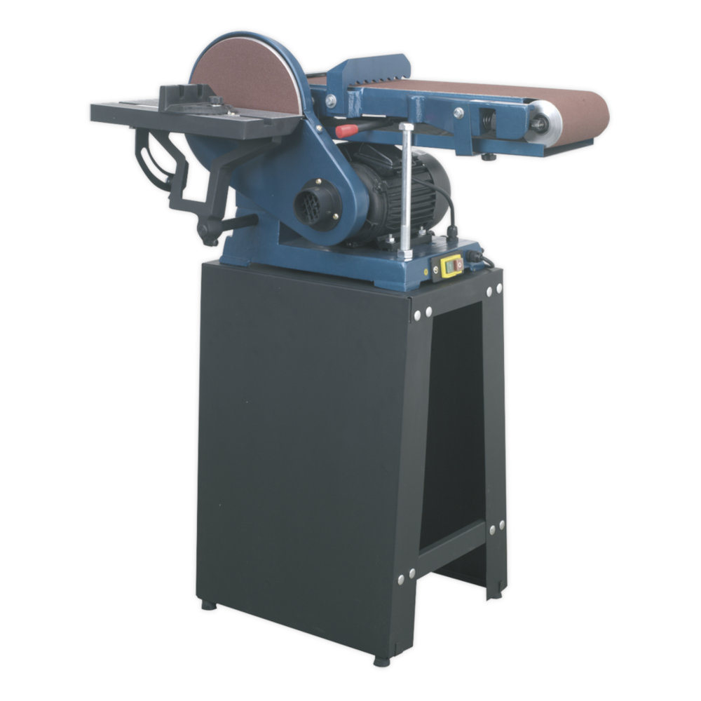 Sealey SM15 Floor Mounted Garage Workshop Belt and Disc Sander 1220 x 150mm/230mm 550W 230V