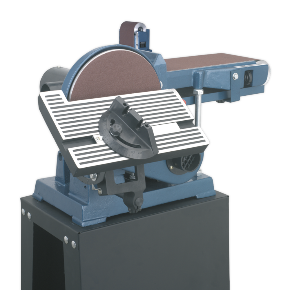 Sealey SM15 Floor Mounted Garage Workshop Belt and Disc Sander 1220 x 150mm/230mm 550W 230V