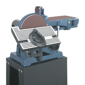 Sealey SM15 Floor Mounted Garage Workshop Belt and Disc Sander 1220 x 150mm/230mm 550W 230V
