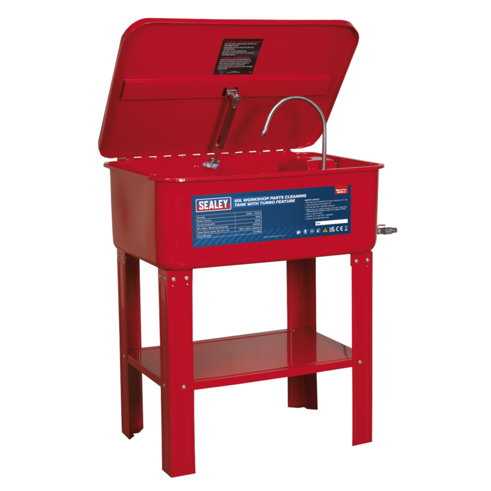 Sealey SM20 Workshop Garage Vehicle Car Parts Cleaning Washer Tank with Turbo Feature 50 Litre