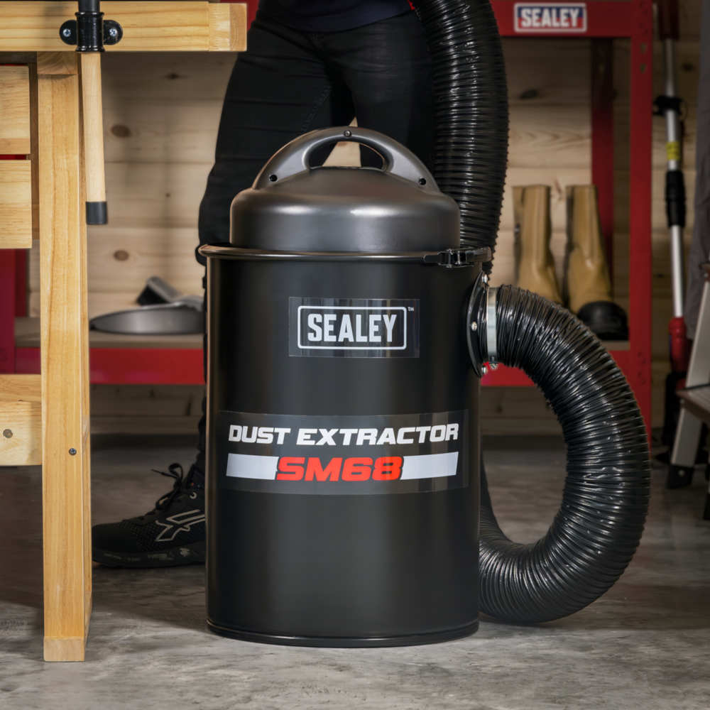 Sealey SM68 Portable Dust and Chip Collector Extractor 50 Litre 1200W 230V