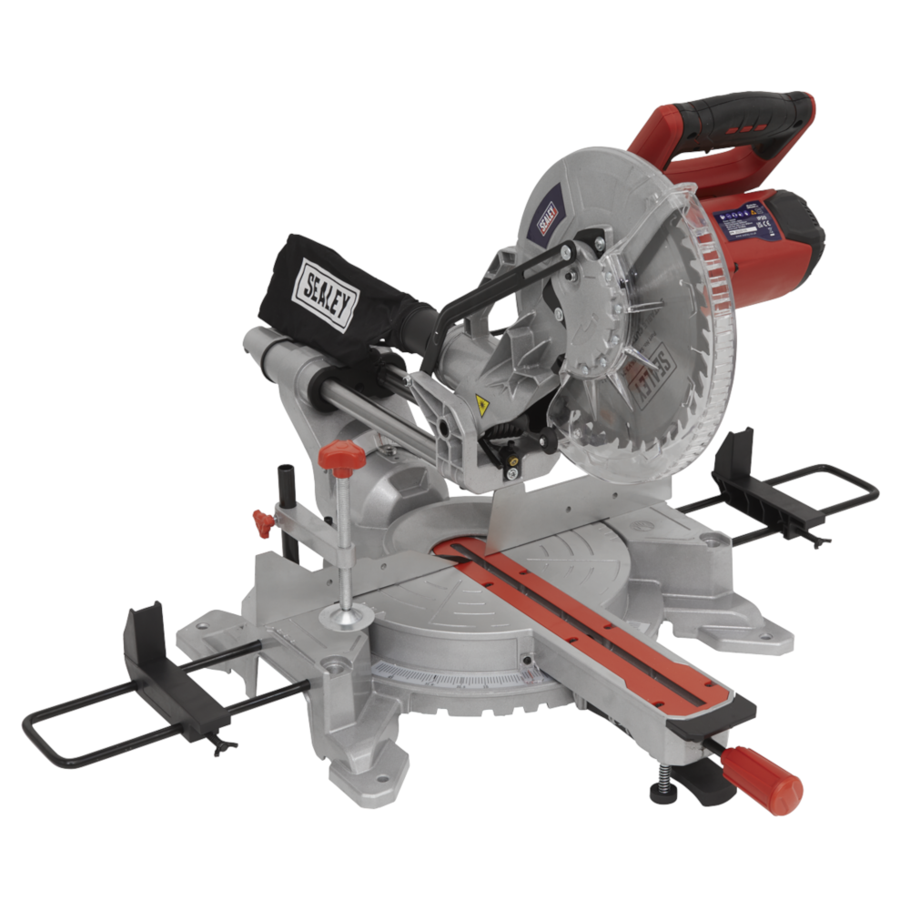 Sealey SMS255 Double Bevel Sliding Compound Miter Wood Cutting Saw 255mm 2000W 230V