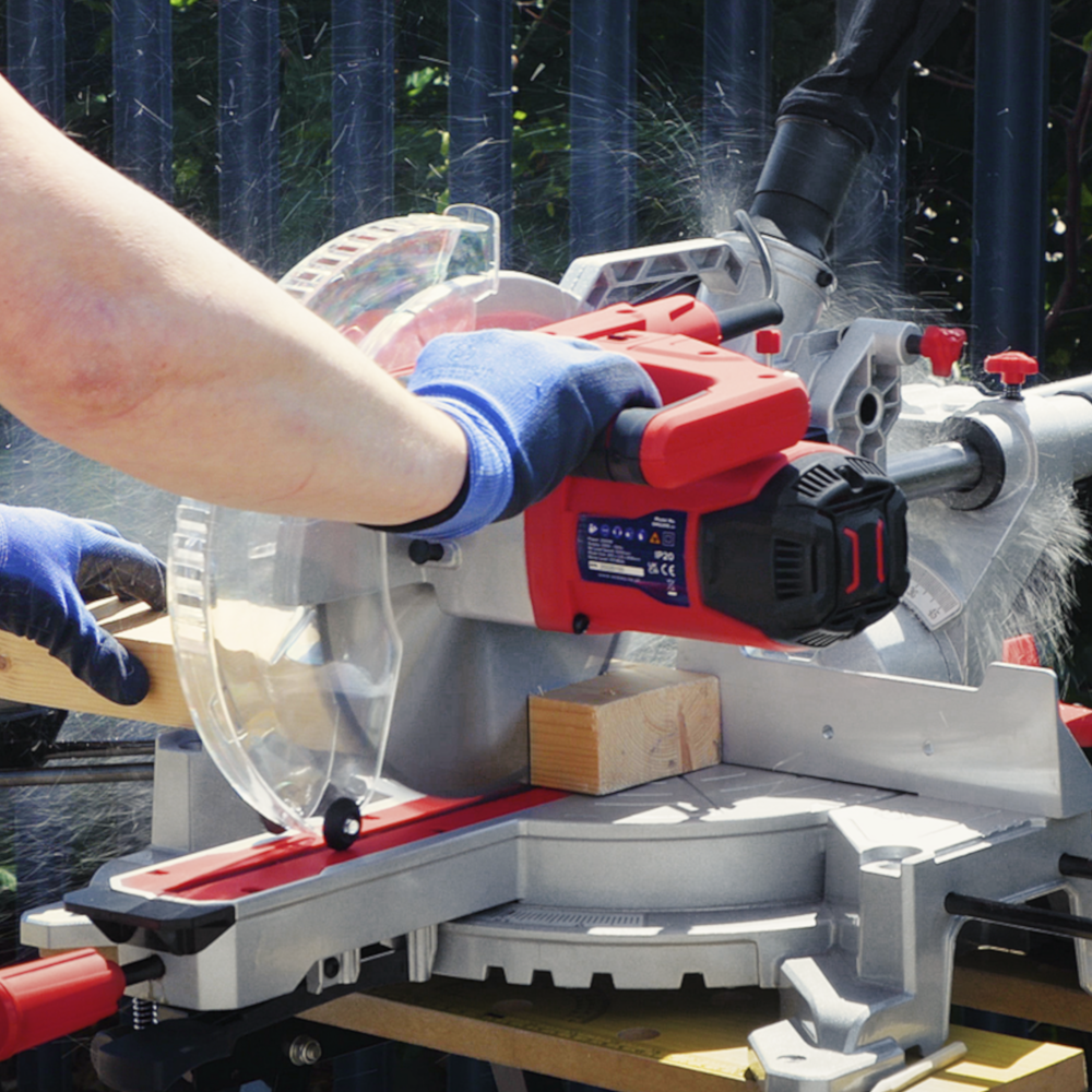 Sealey SMS255 Double Bevel Sliding Compound Miter Wood Cutting Saw 255mm 2000W 230V