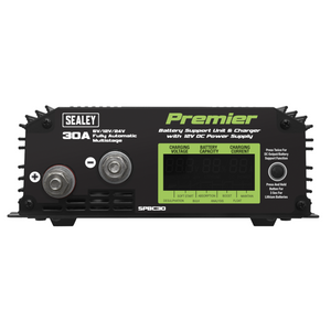 Sealey SPBC30 Battery Support Unit Charger and Maintainer 6/12/24V 30A 30 Amp