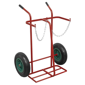Sealey ST28P Welding 2 Bottle Transport Trolley Cart with Pneumatic Tyres
