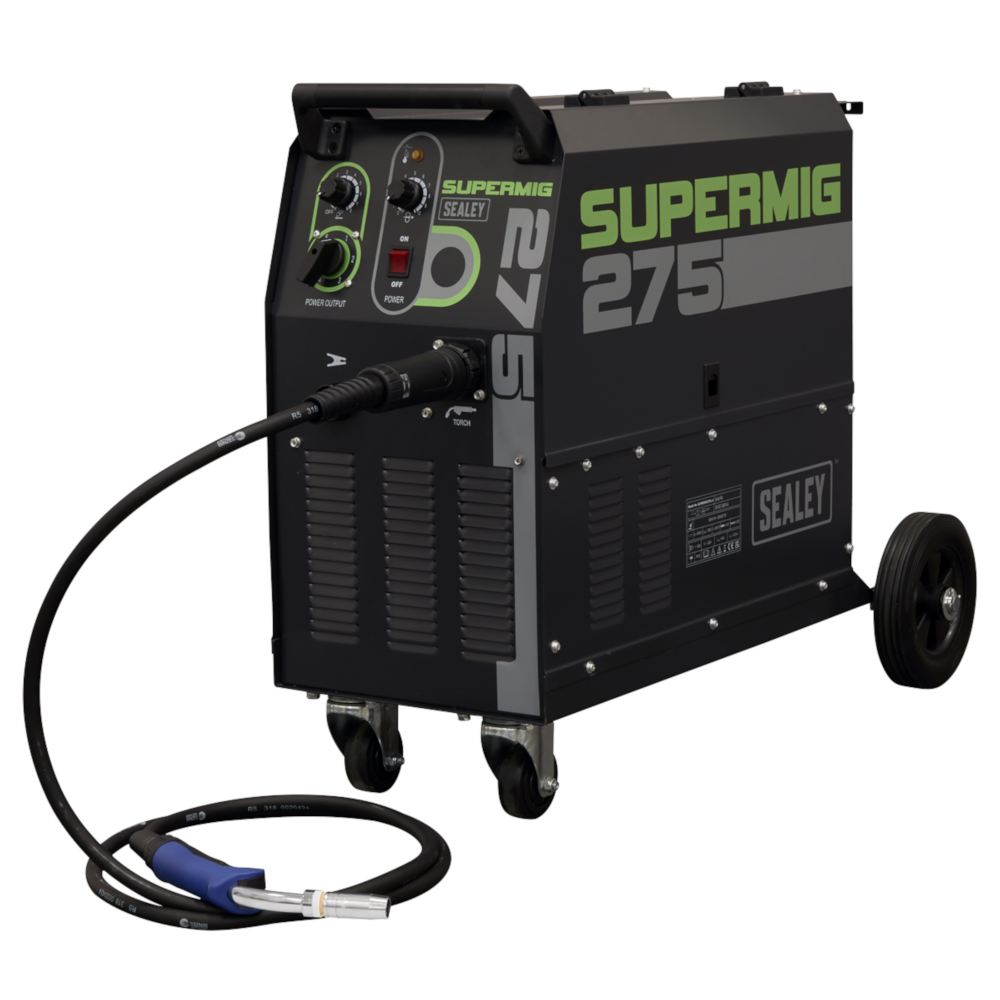 Sealey SUPERMIG275 Professional Gas/Gasless MIG Welder with Binzel® Euro Torch, 270A, 230V