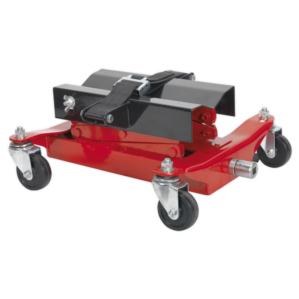 Sealey TJ150E Floor Transmission Jack Gearbox Support Scissor Lift, 150kg Capacity, Red