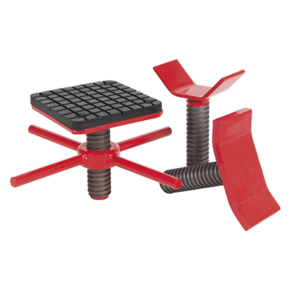 Sealey VMD002 Adjustable 4 Post Garage Workshop Vehicle Car Transport Support Trolley 900kg Red