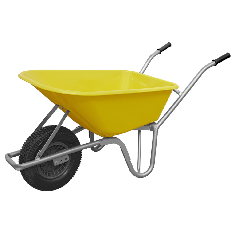 Sealey WBR01 Heavy Duty Steel Frame Garden Wheel Barrow 100 Litre with Pneumatic Tyre, 120kg Load Capacity