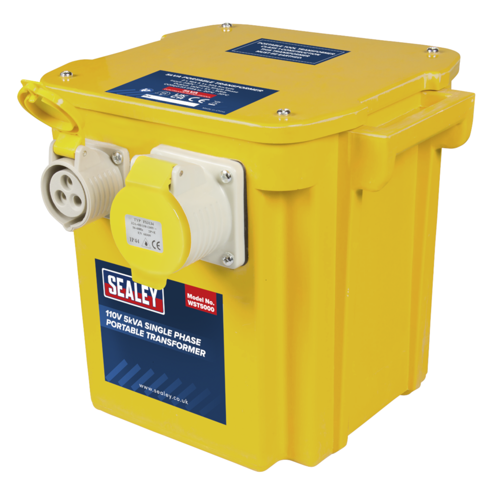Sealey WST5000 Portable Power Tool Lighting Site Transformer 110V 5kVA