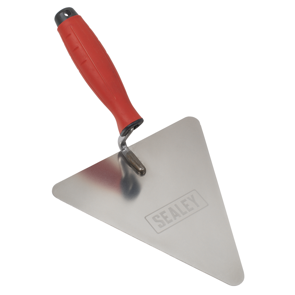 Stainless Steel Triangular Brick Trowel with Rubber Handle 1