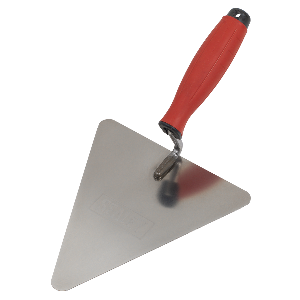Stainless Steel Triangular Brick Trowel with Rubber Handle 1