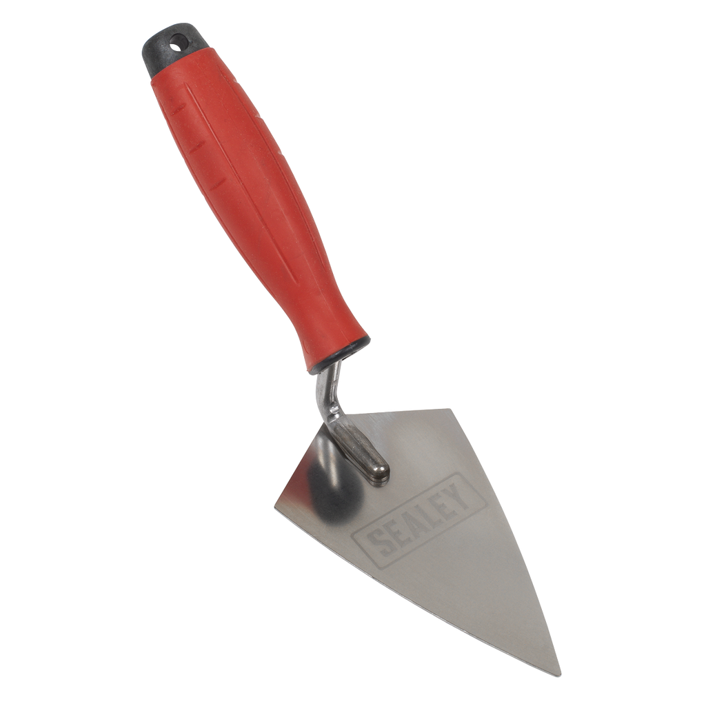 Stainless Steel Sharp Pointing Trowel with Rubber Handle 140