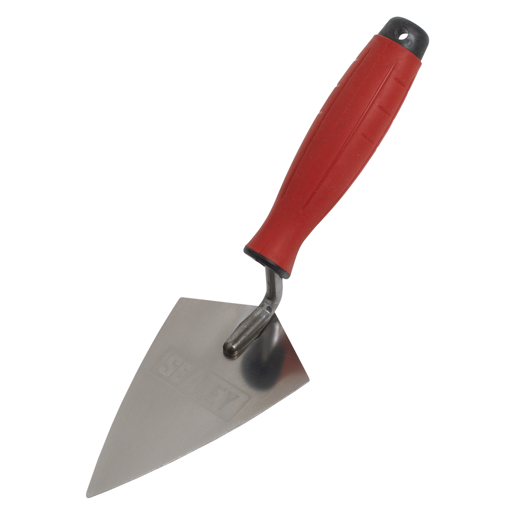 Stainless Steel Sharp Pointing Trowel with Rubber Handle 140