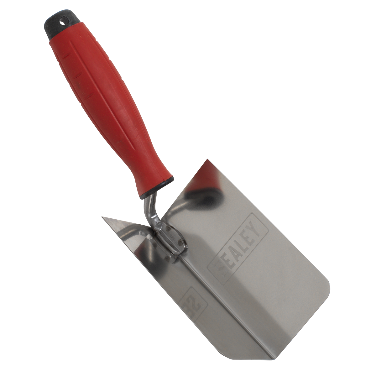 Stainless Steel Internal Corner Trowel with Rubber Handle 120 x 60mm
