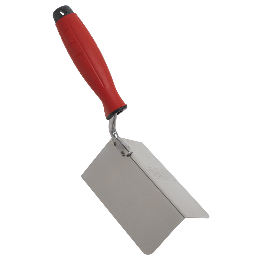 Stainless Steel External Corner Trowel with Rubber Handle 12