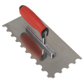 Stainless Steel Semicircle Tooth Trowel with Rubber Handle &