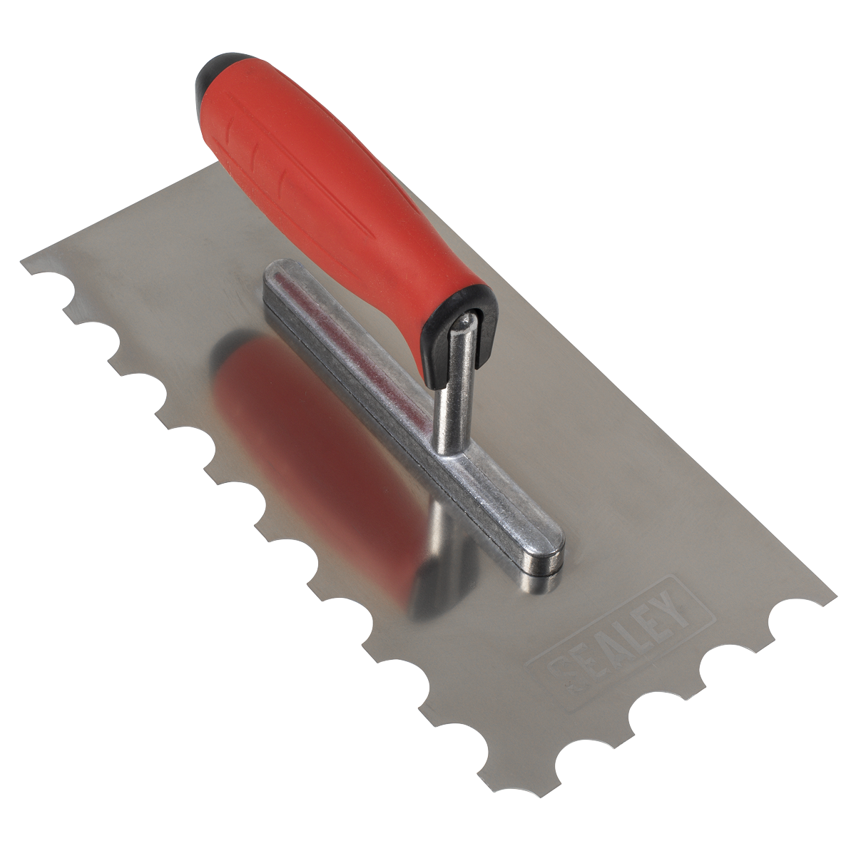 Stainless Steel Semicircle Tooth Trowel with Rubber Handle & Aluminium Foot 270mm