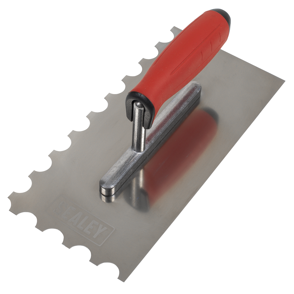 Stainless Steel Semicircle Tooth Trowel with Rubber Handle &