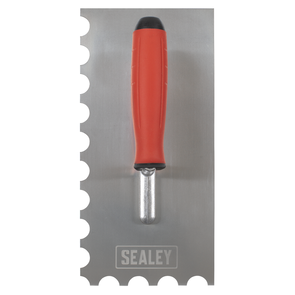 Stainless Steel Semicircle Tooth Trowel with Rubber Handle &