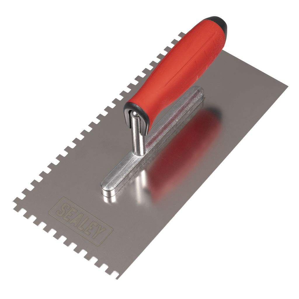 Stainless Steel 6mm Notched Trowel with Rubber Handle 270mm