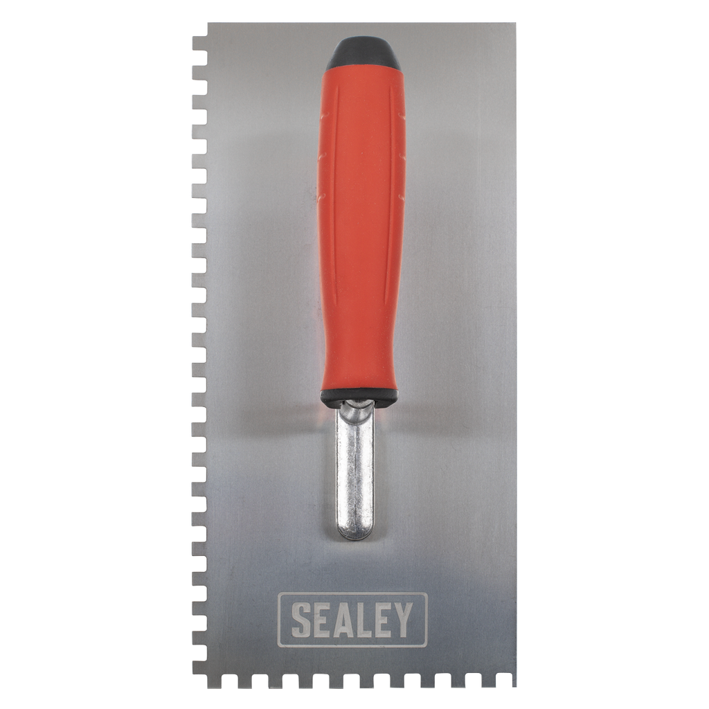 Stainless Steel 6mm Notched Trowel with Rubber Handle 270mm