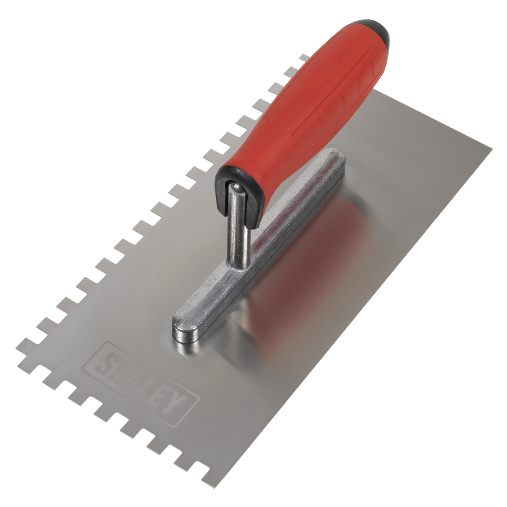 Stainless Steel 8mm Notched Trowel with Rubber Handle 270mm