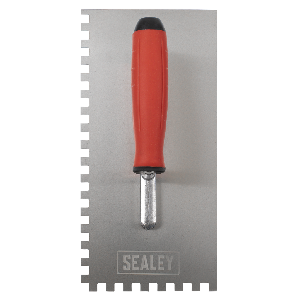 Stainless Steel 8mm Notched Trowel with Rubber Handle 270mm