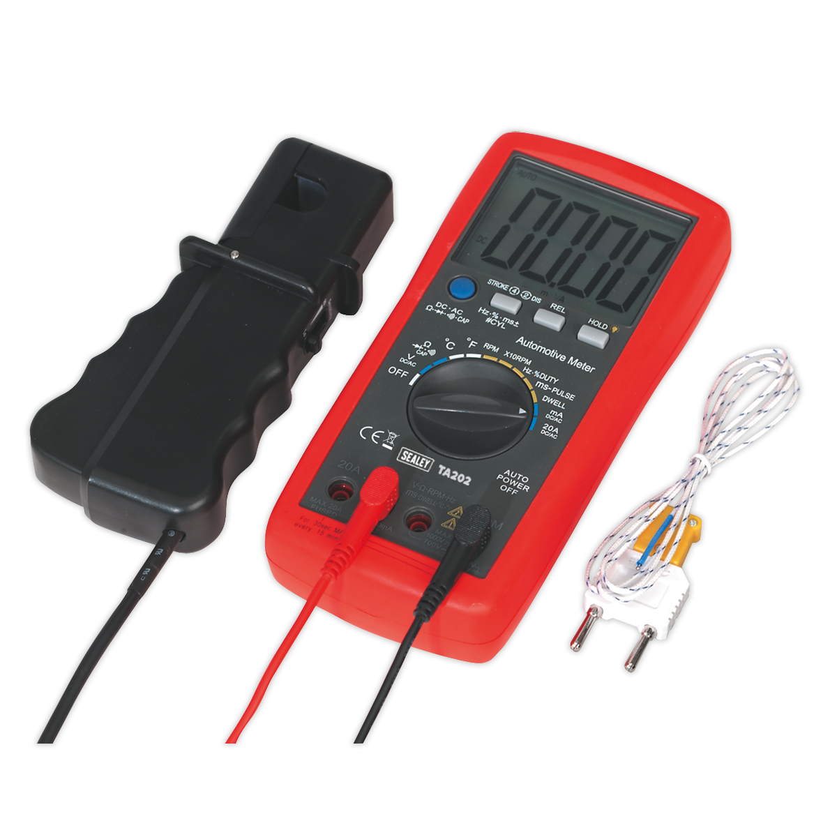 14-Function Digital Automotive Multimeter with Inductive Coupler