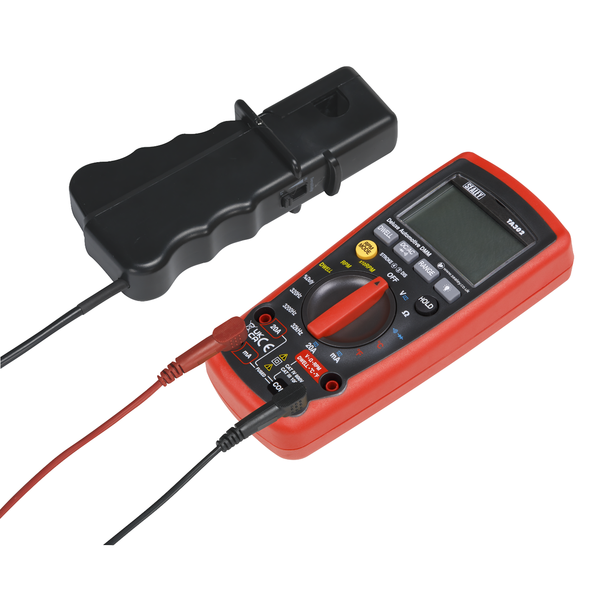 12-Function Digital Automotive Multimeter with Inductive Coupler