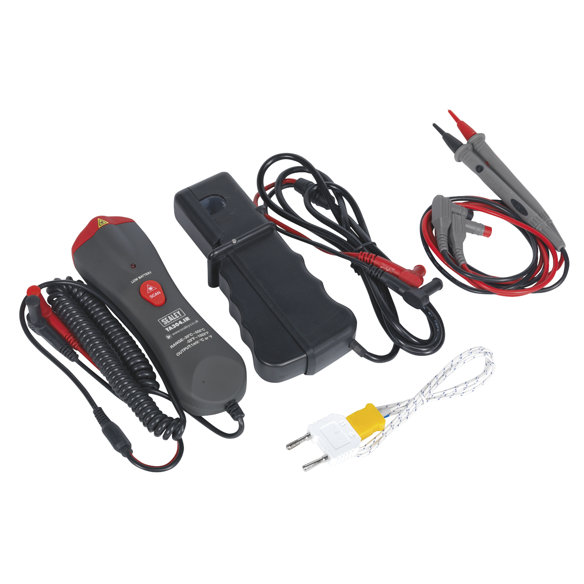 15-Function Digital Automotive Multimeter with Inductive Coupler/Infrared Temperature Probe