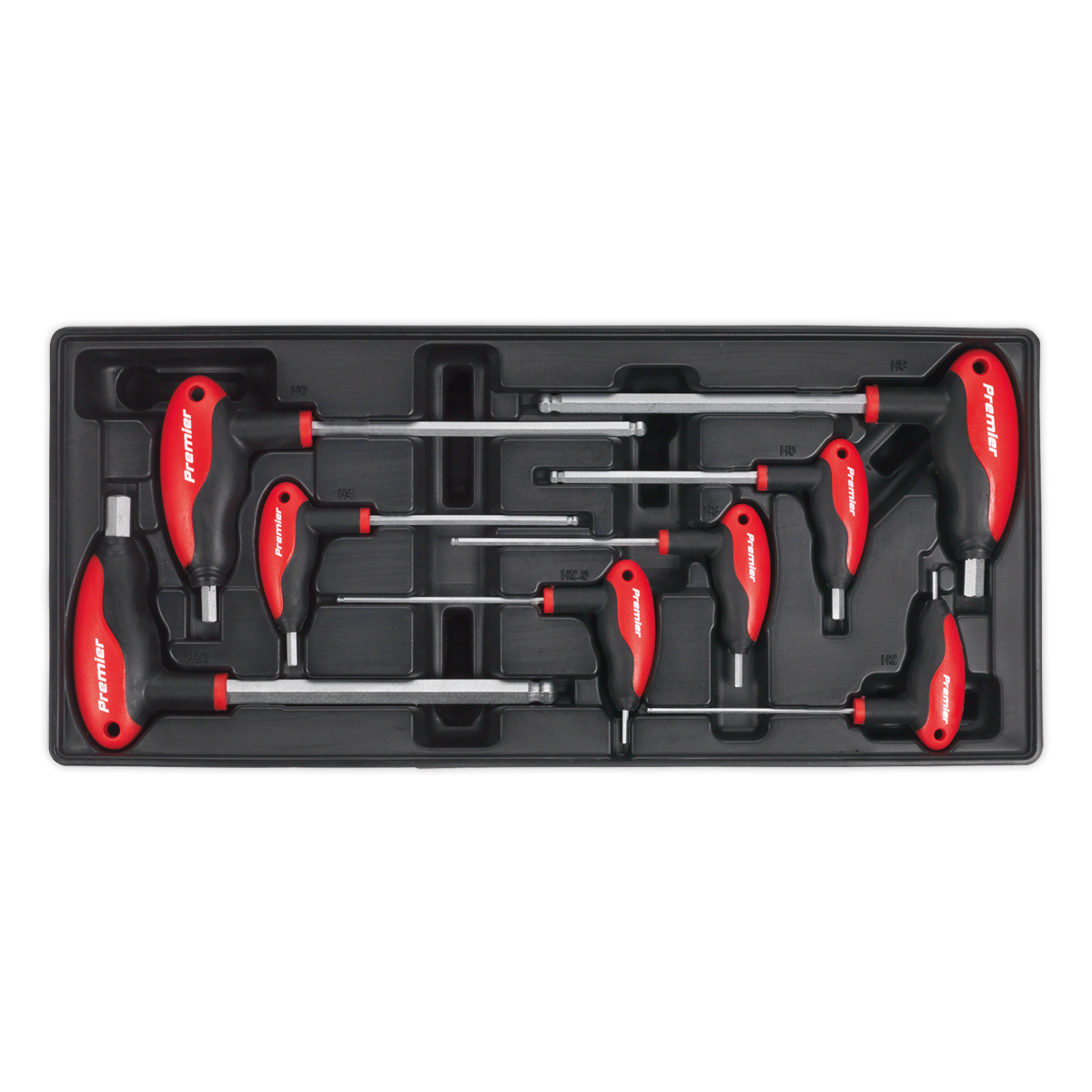 Premier T-Handle Ball-End Hex Key Set with Tool Tray 8pc