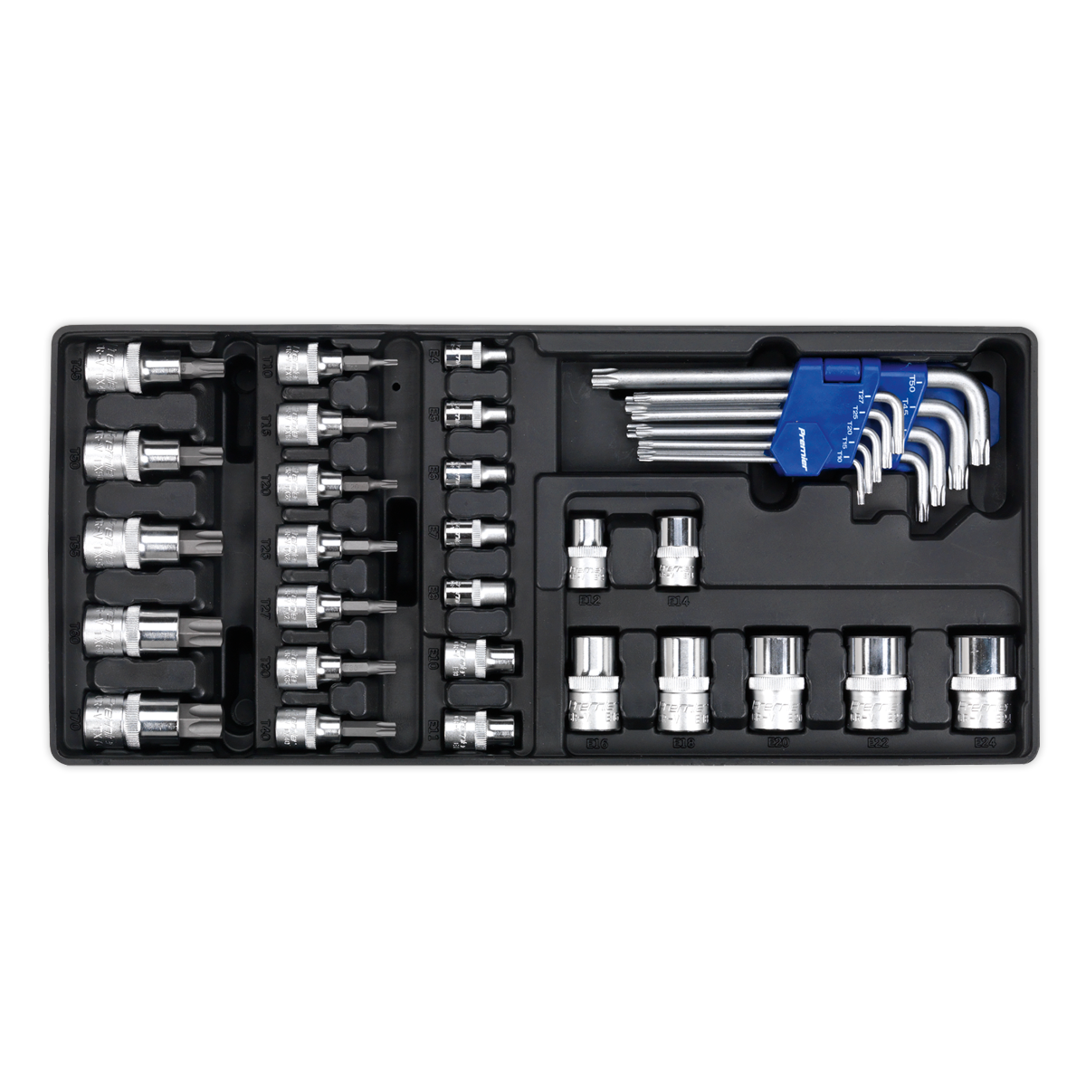 Premier TRX-Star* Key, Socket Bit & Socket Set with Tool Tray 35pc