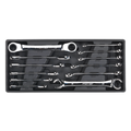 Premier Flare Nut & Ratchet Ring Spanner Set with Tool Tray