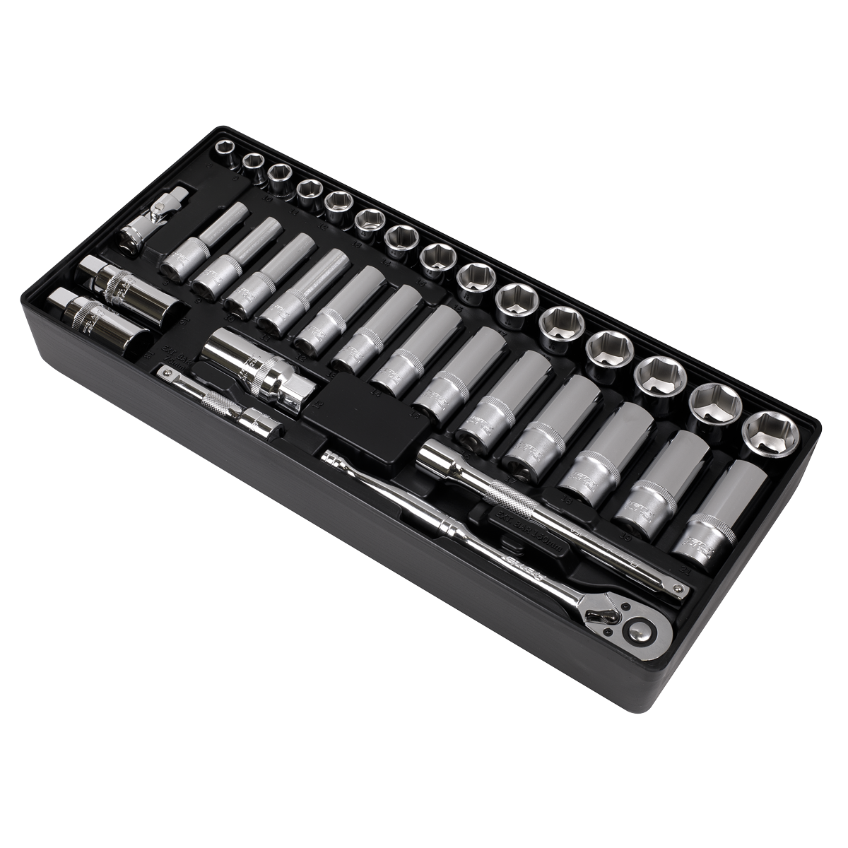 Premier Socket Set with Tool Tray 3/8"Sq Drive 35pc