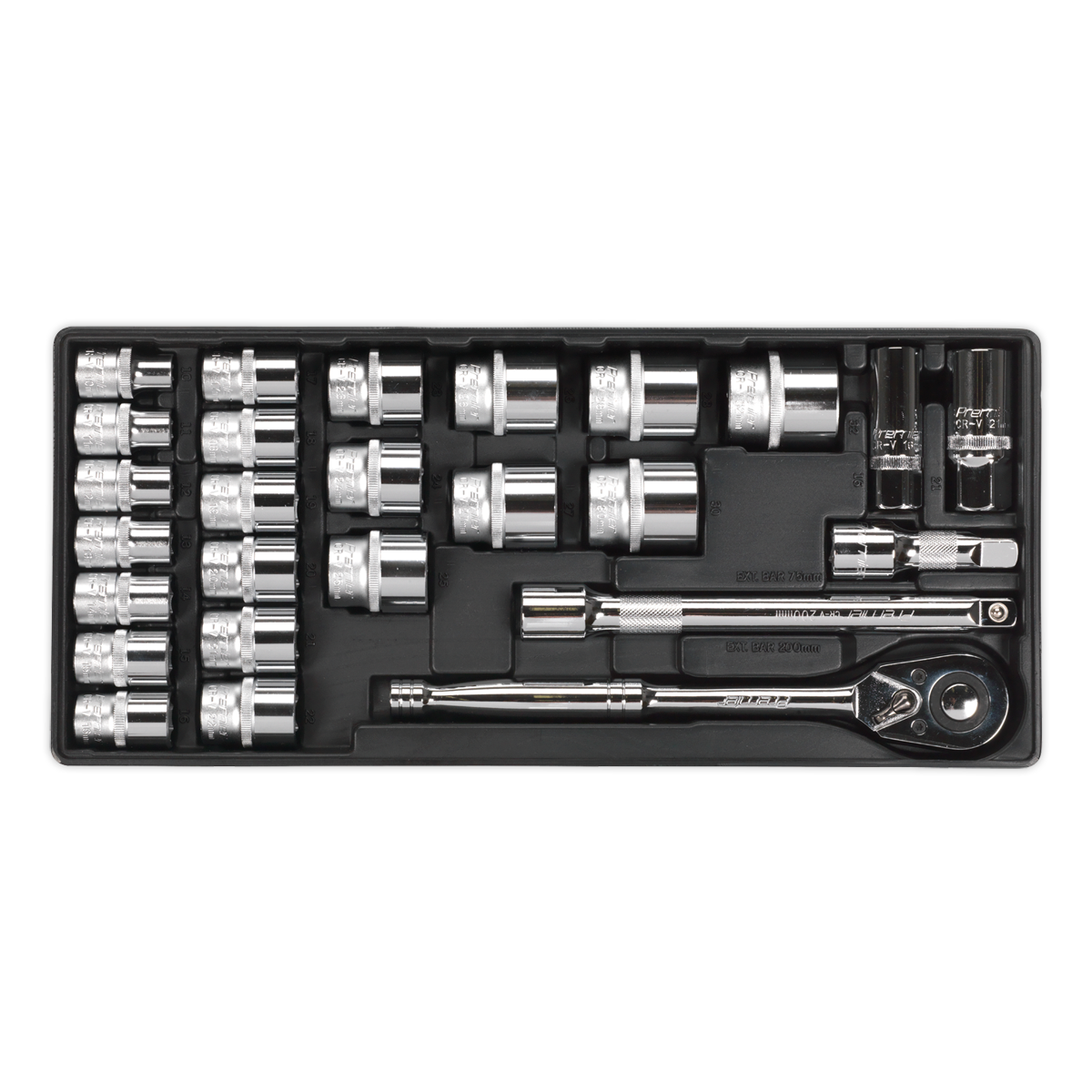 Premier Socket Set with Tool Tray 1/2"Sq Drive 26pc