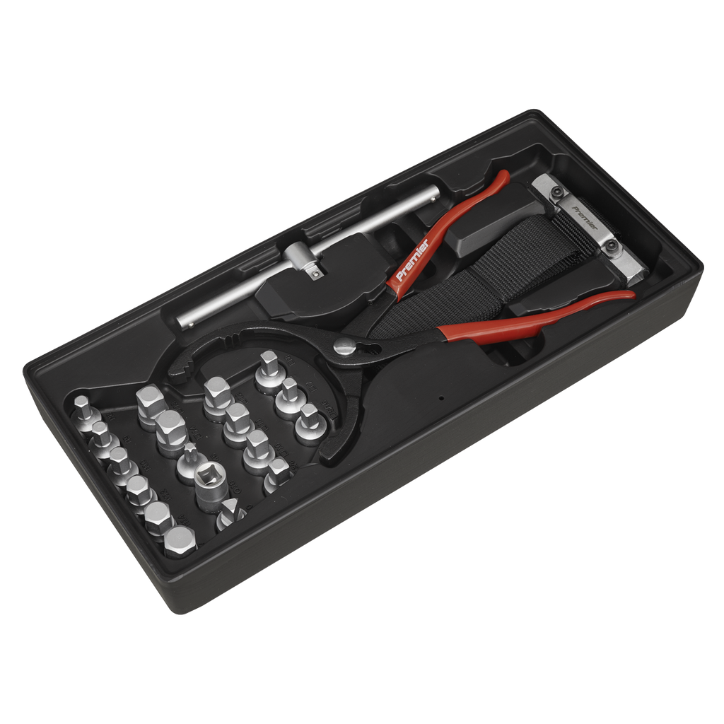 Premier Oil Filter Wrench, Pliers & Drain Key Set with Tool