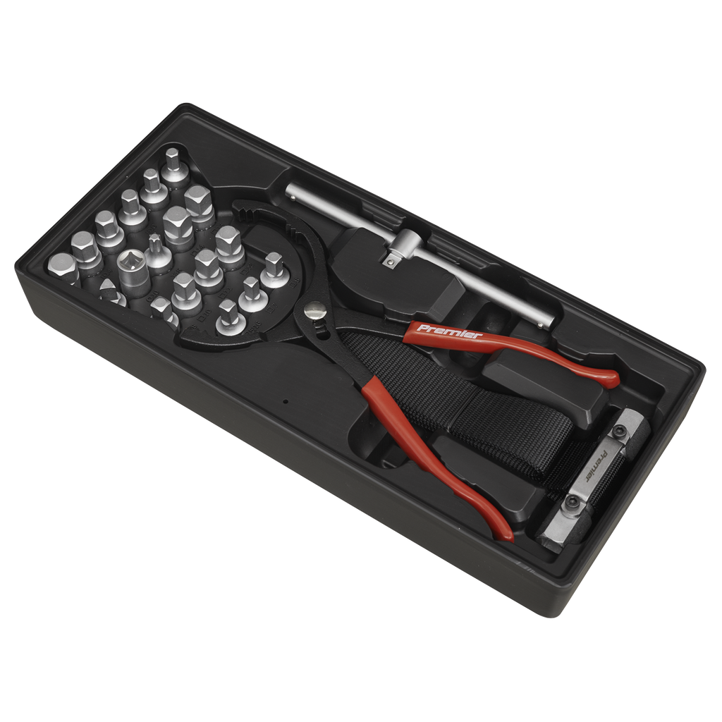 Premier Oil Filter Wrench, Pliers & Drain Key Set with Tool