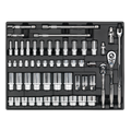 Premier Socket Set with Tool Tray 3/8" & 1/2"Sq Drive 55pc