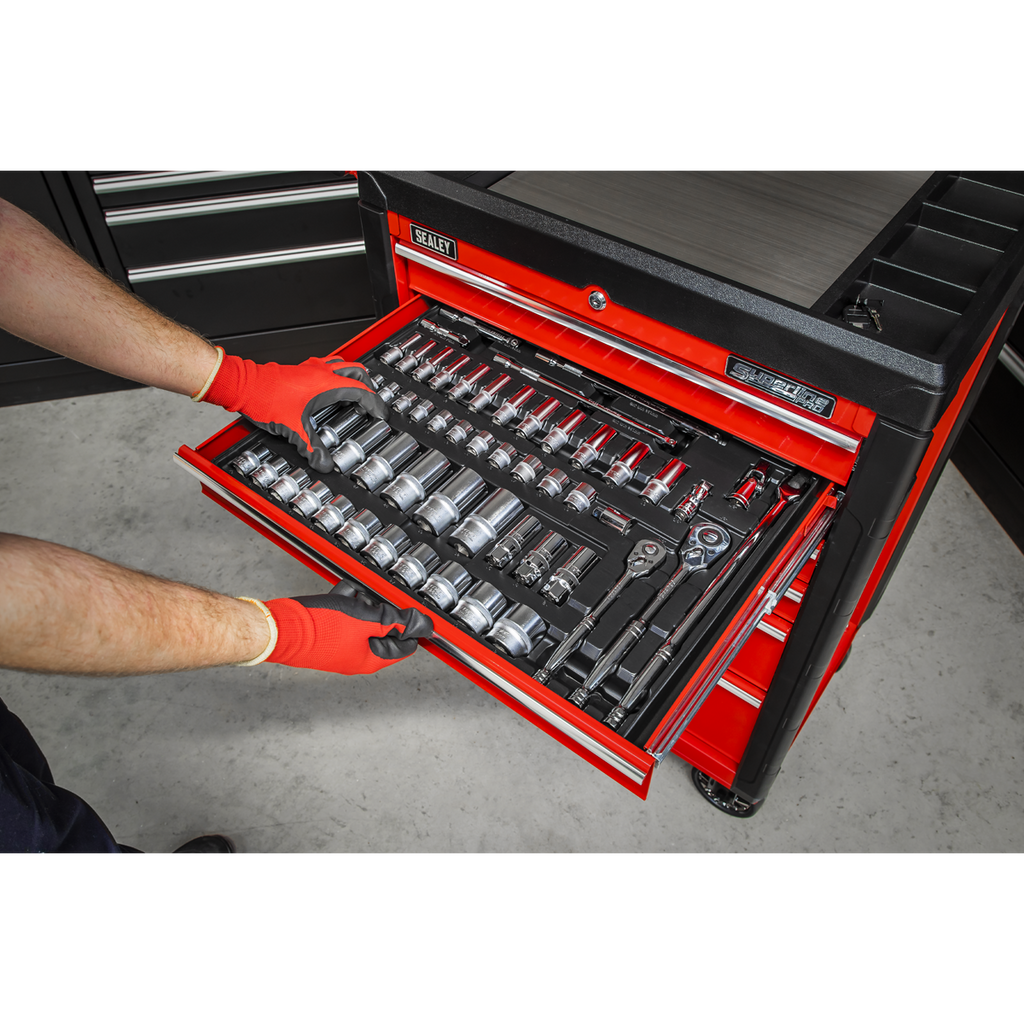 Premier Socket Set with Tool Tray 3/8" & 1/2"Sq Drive 55pc