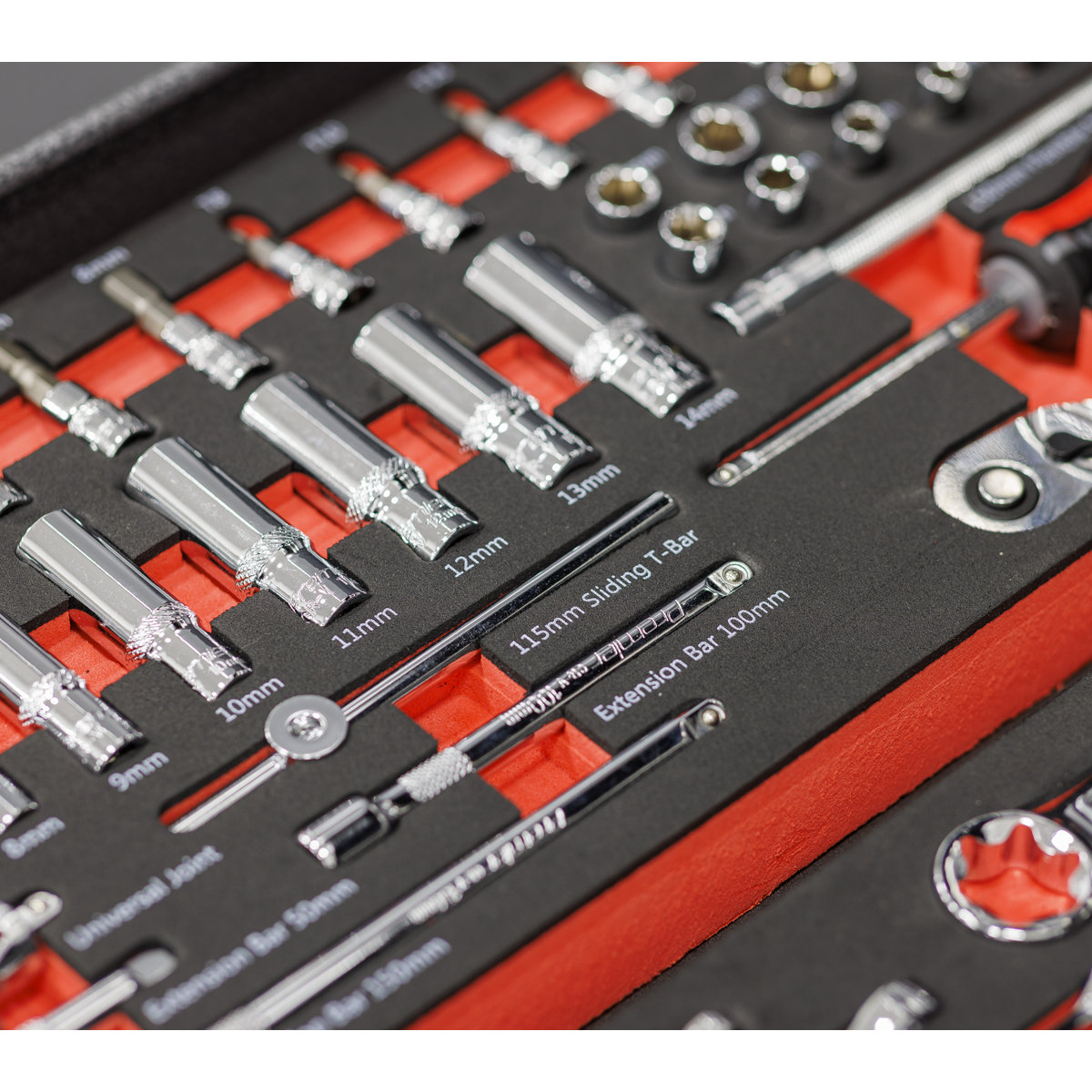 Premier Socket Set with Tool Tray 1/4"Sq Drive 44pc